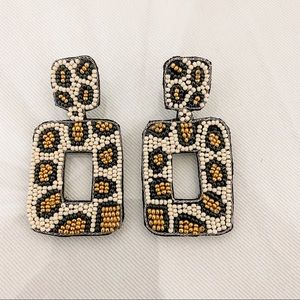Leopard Beaded Earrings